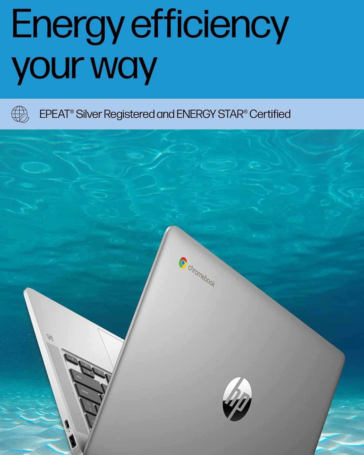 HP Chromebook 14 Laptop, Intel Celeron N4120, 4 GB RAM, 64 GB eMMC, 14" HD Display, Chrome OS - Image 2